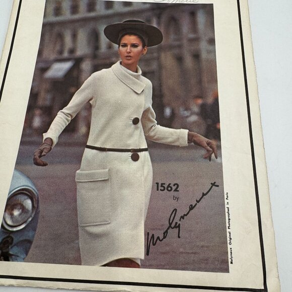 Vogue Paris Original w/Label 1960s Side Wrapped MOLYNEUX Dress Sewing Pattern 15 - Picture 9 of 9